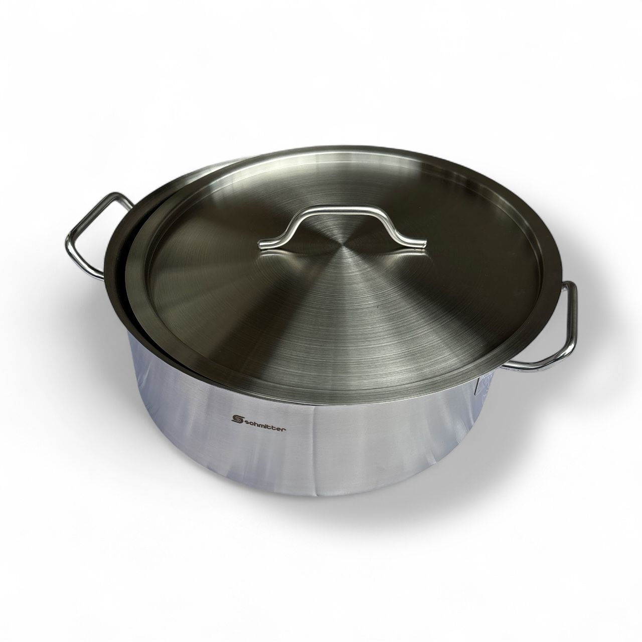Cratiță Profesională din Inox Schmitter, 32×12 cm, 10 Litri, cu Capac și Fund Tip Sandwich