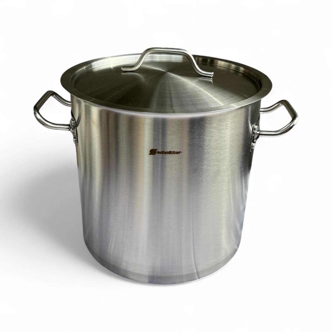Oală Cilindrică Profesională din Inox Schmitter 28×28 cm, 17 Litri, cu capac – Rezistentă și durabilă