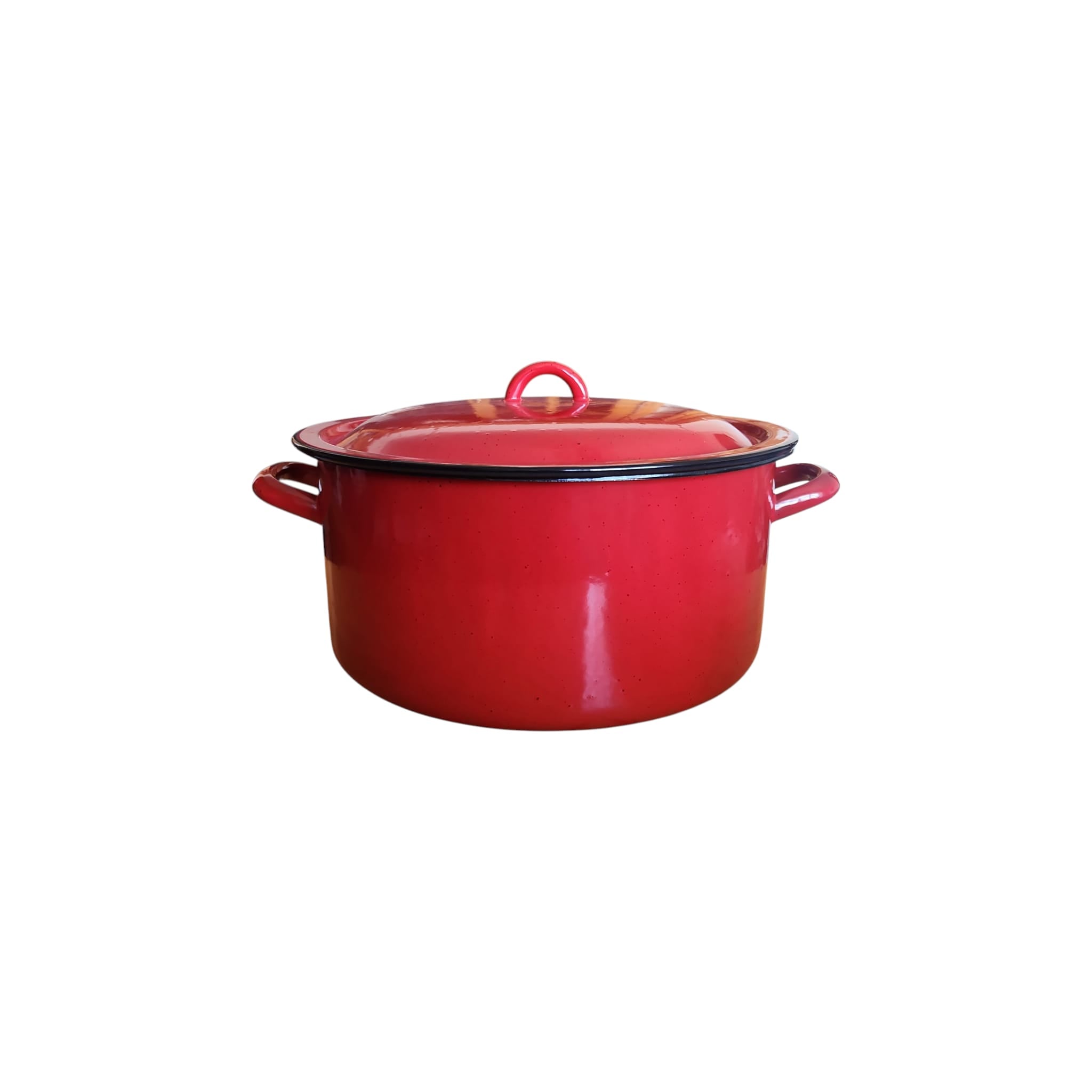 Cratita emailată, roșie, cu capac, 30 cm, 9,5 litri