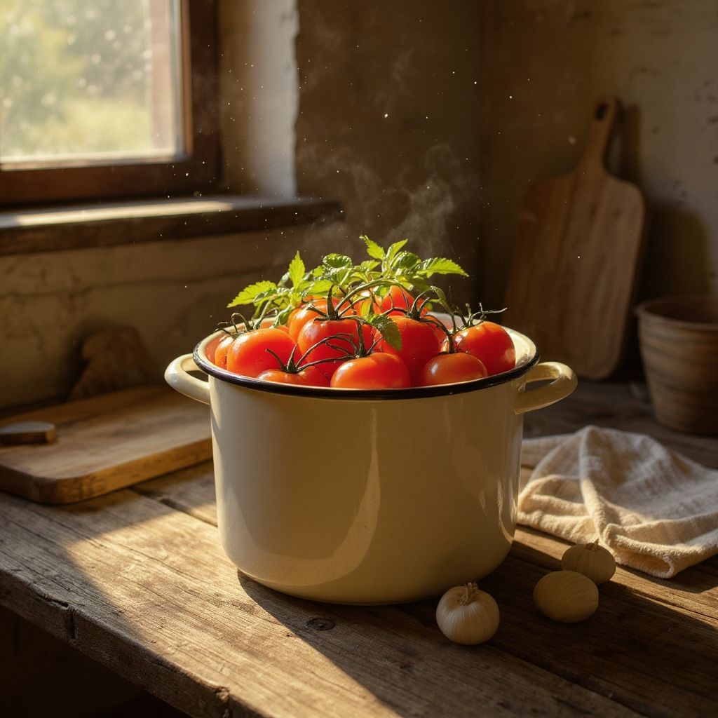 🥘 Oală Emailată 15 Litri cu Capac – Ideală pentru Gătit Tradițional