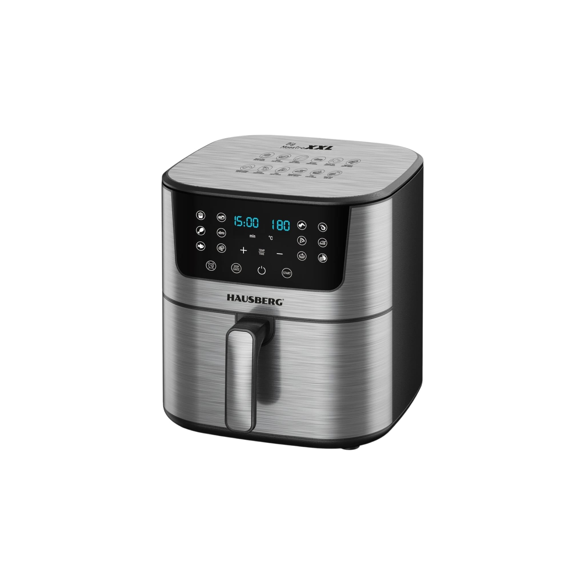 Friteuza Digitala cu aer cald HAUSBERG HB-2363IN, 1650-1900 W, 12 programe, capacitate 7.5L, ventilator racire, temperatura ajustabila, timer 60 minute,