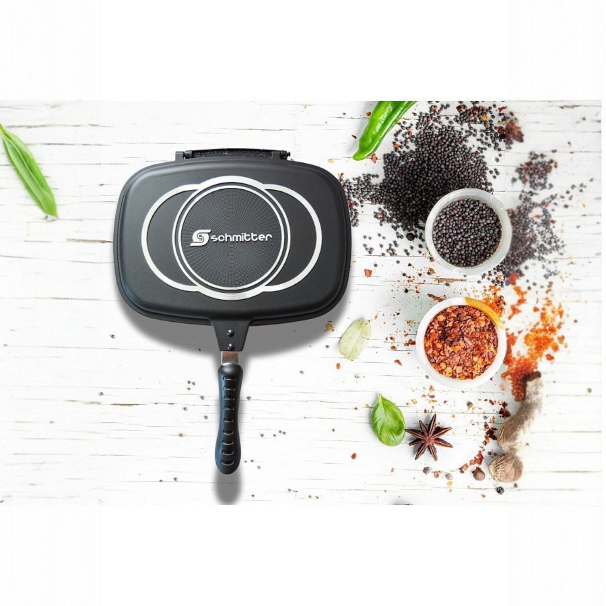 Tigaie dubla grill Schmitter, 36 x 25 cm, dreptunghiulara