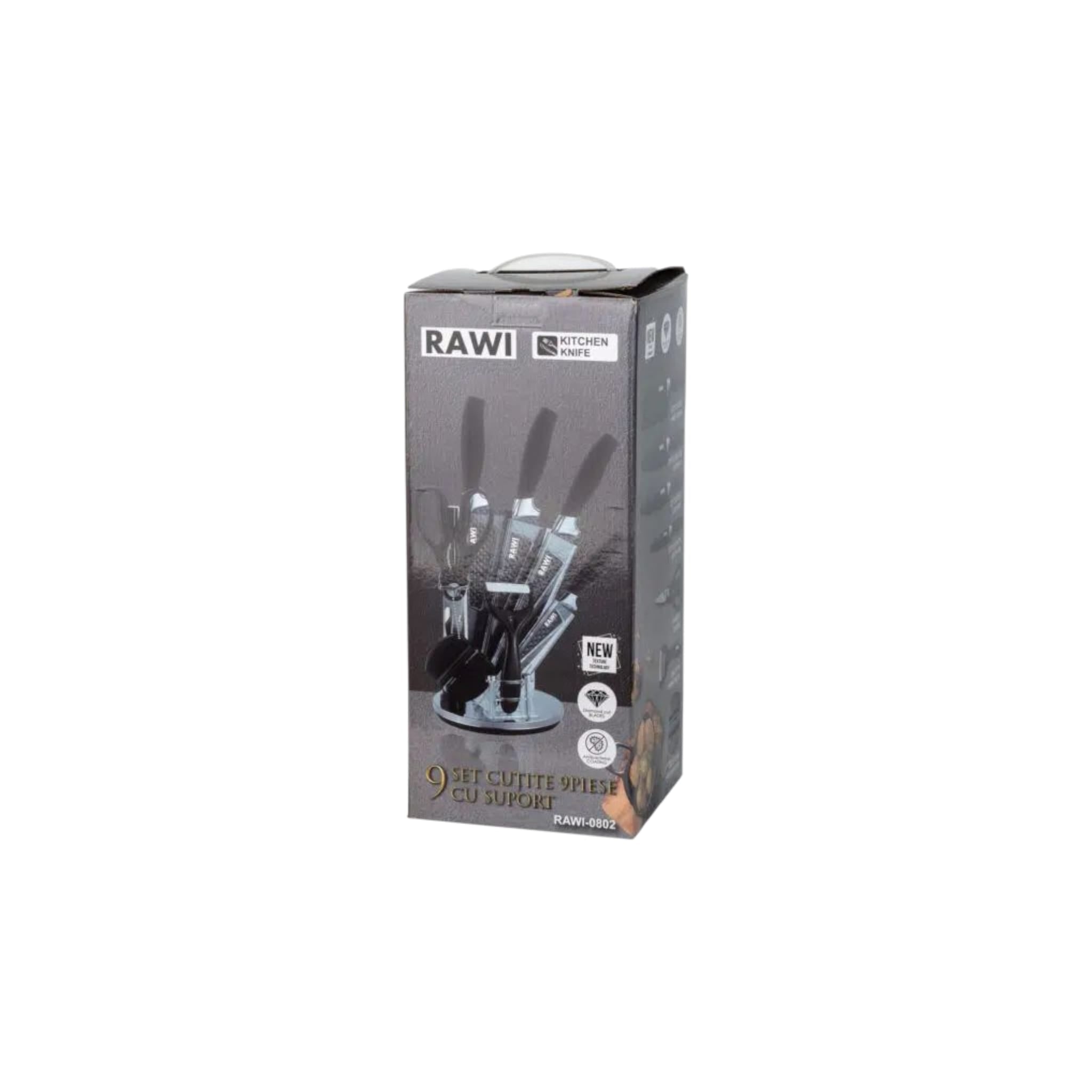 Set Cuțite 8 piese + Suport scurgator vase 39,5x24x28 cm