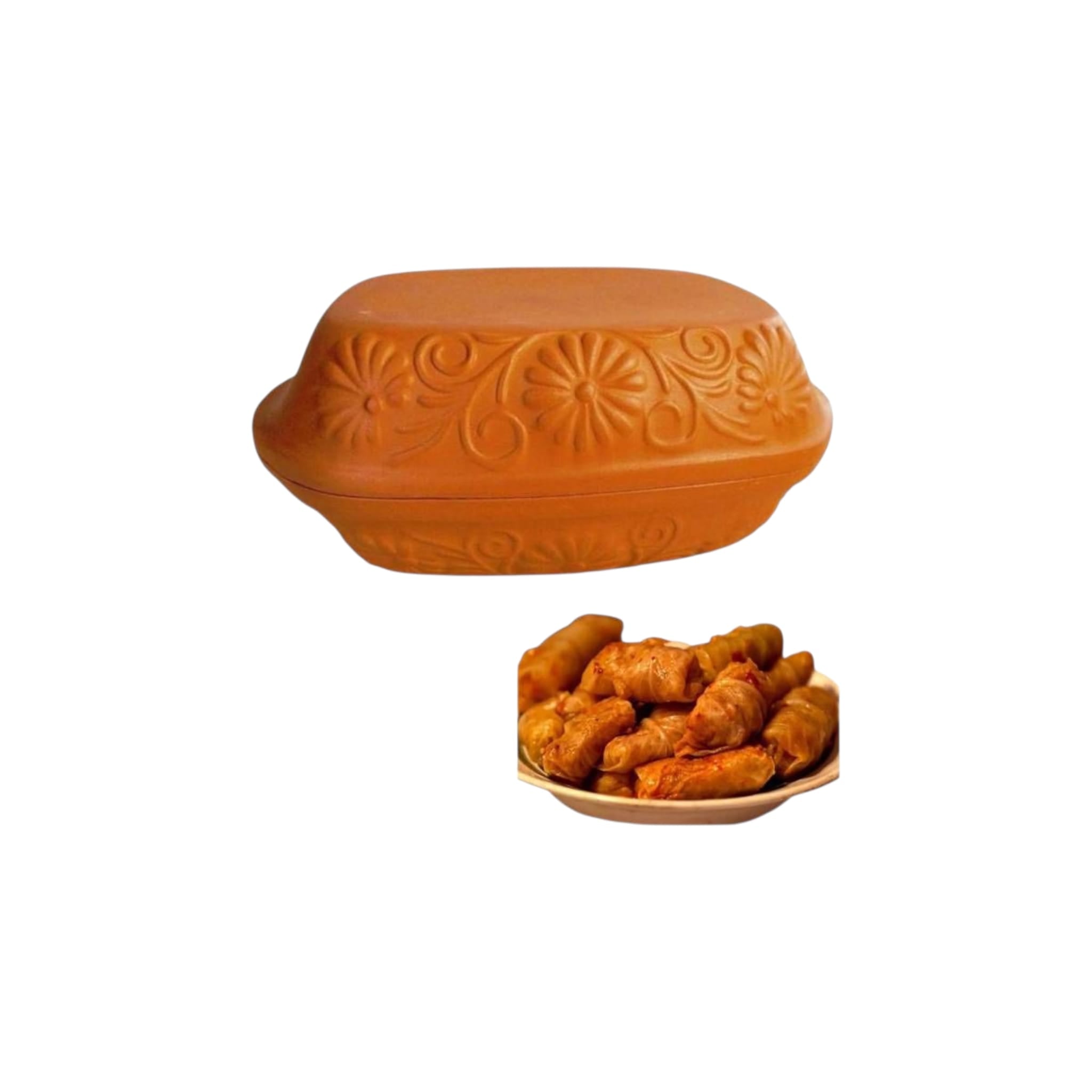 Oala din Lut cu capac pentru sarmale, 5 L, 38x27x16 cm