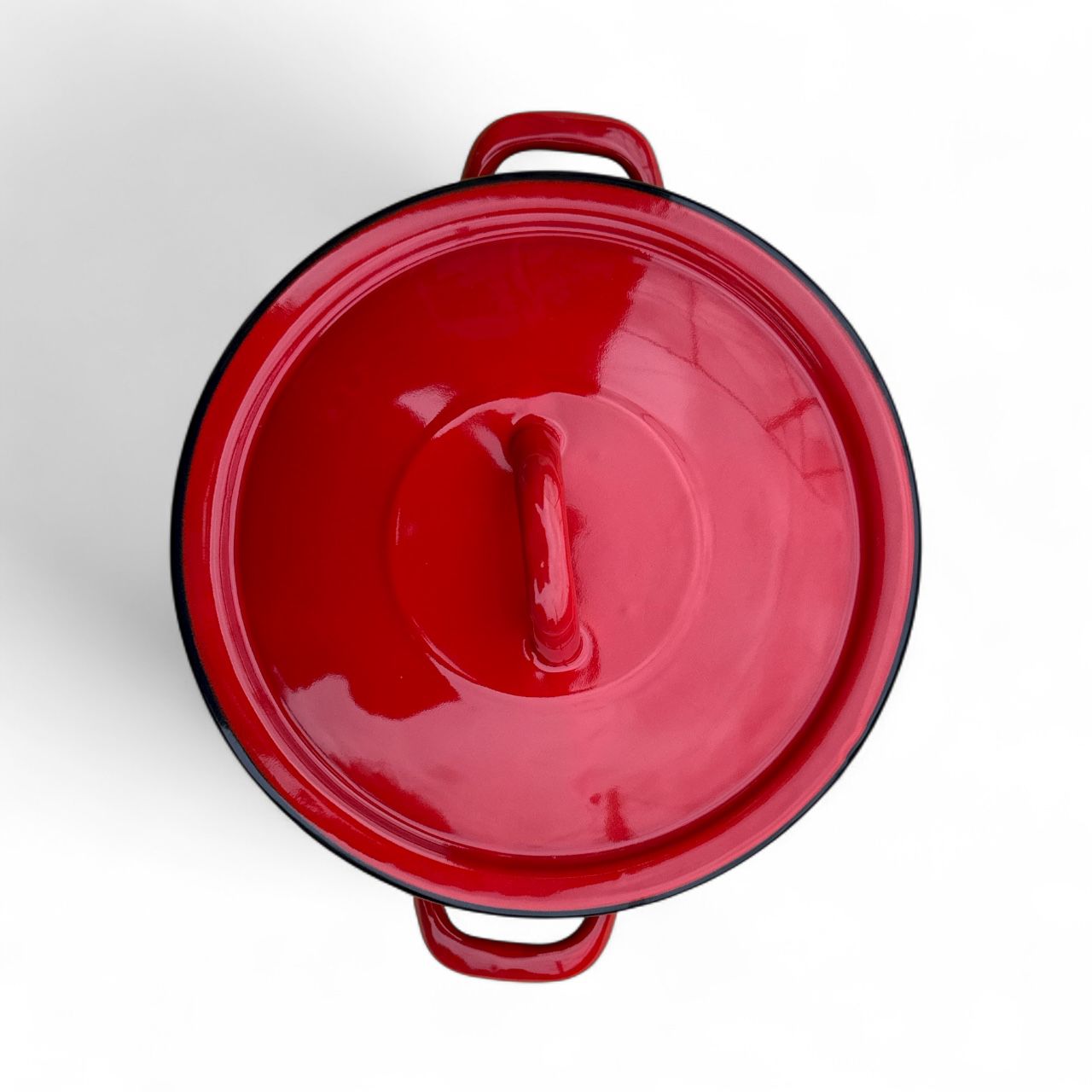 Cratiță emailată 3 L Ø21 cm cu capac – Decor tradițional