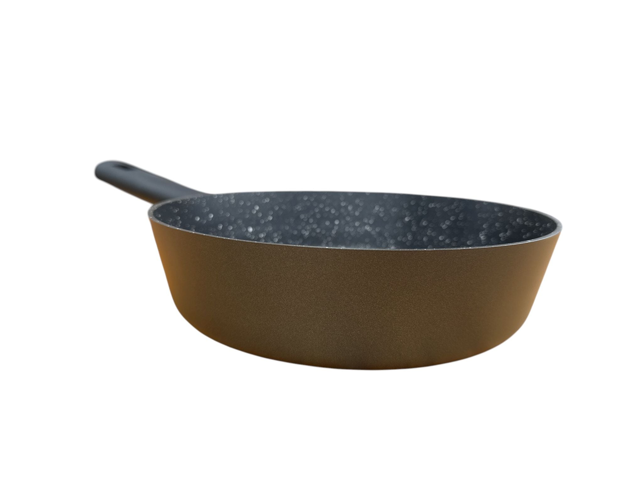 Tigaie adâncă Zilan cu capac, 24 cm – marmorată, compatibilă inducție