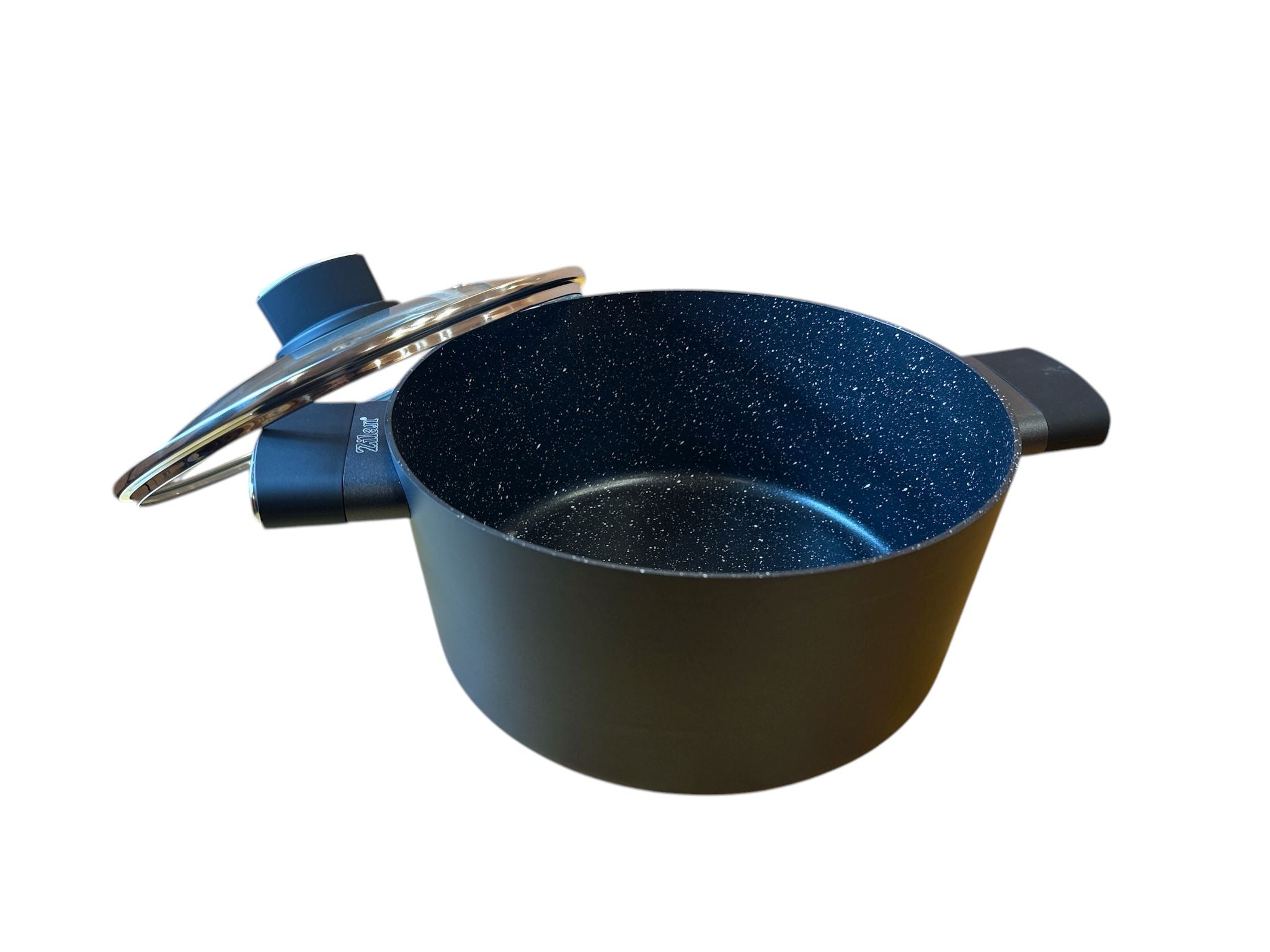 Oală Zilan 26 cm, 5.5 litri, cu capac – interior marmorat, compatibilă inducție