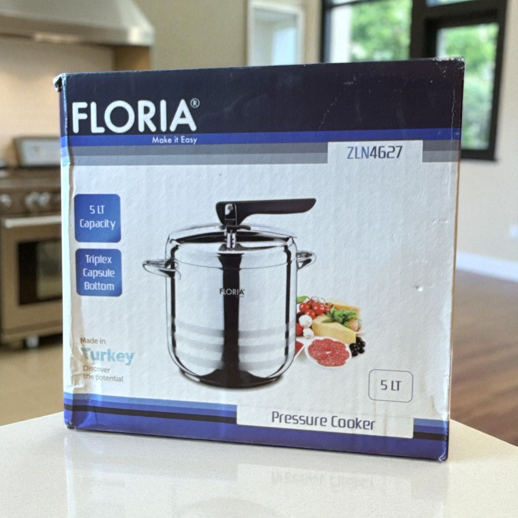 Oală sub presiune Floria, inox, 5 L / 7 L – bază Triplex capsulată, compatibilă inducție