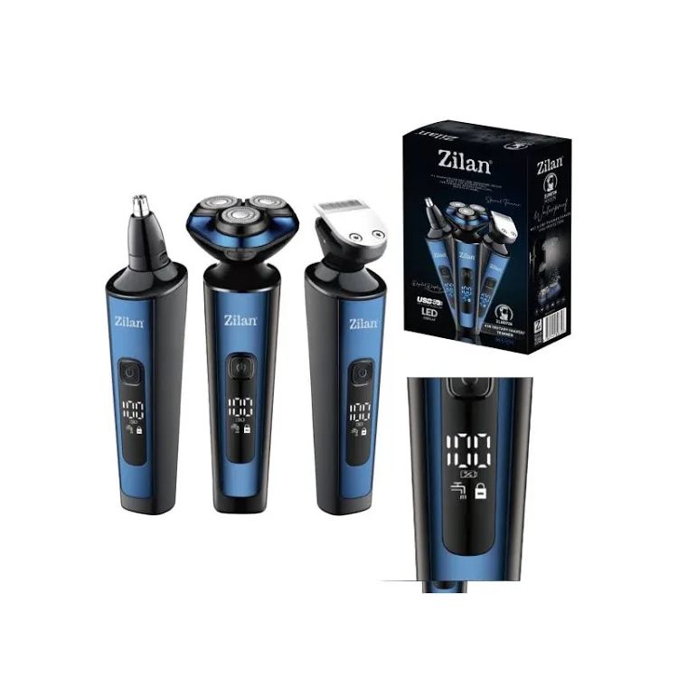 ⚡ Aparat de Ras și Tuns 4 în 1 Zilan ZLN8726 – Reîncărcabil, Impermeabil IPX6, Display LED, USB 💈