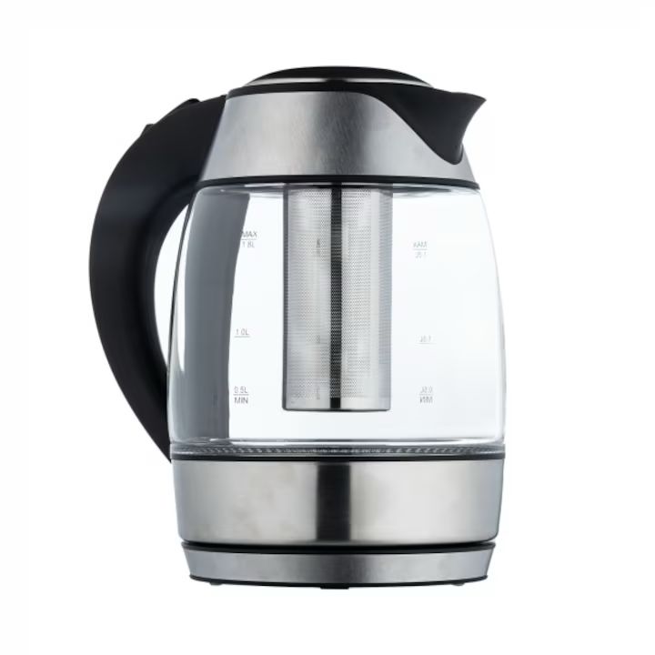 Fierbător electric Zilan ZLN-8184 – 1.8L, 2200W, din sticlă și inox, cu infuzor pentru ceai și oprire automată 🍵
