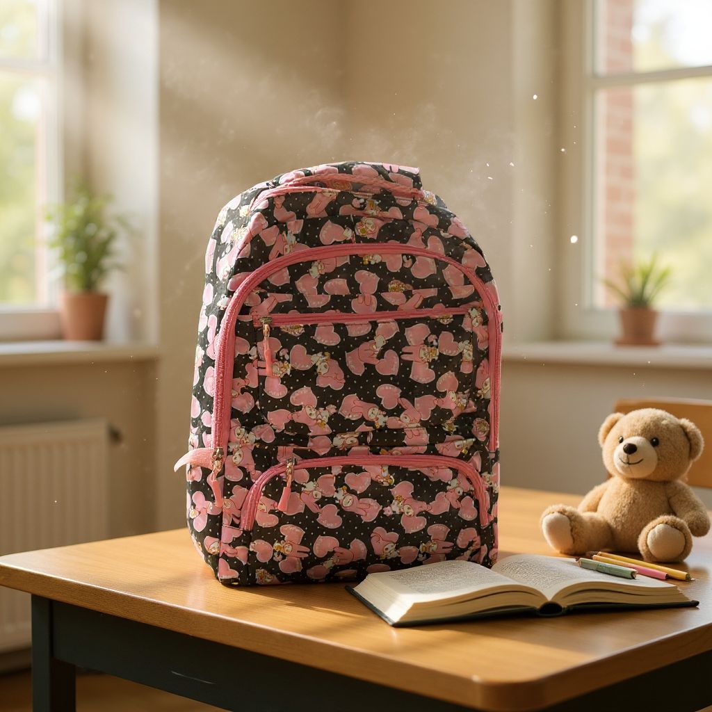 🌸 Rucsac Copii Roz cu Model Jucăuș – Ideal pentru Școală și Excursii