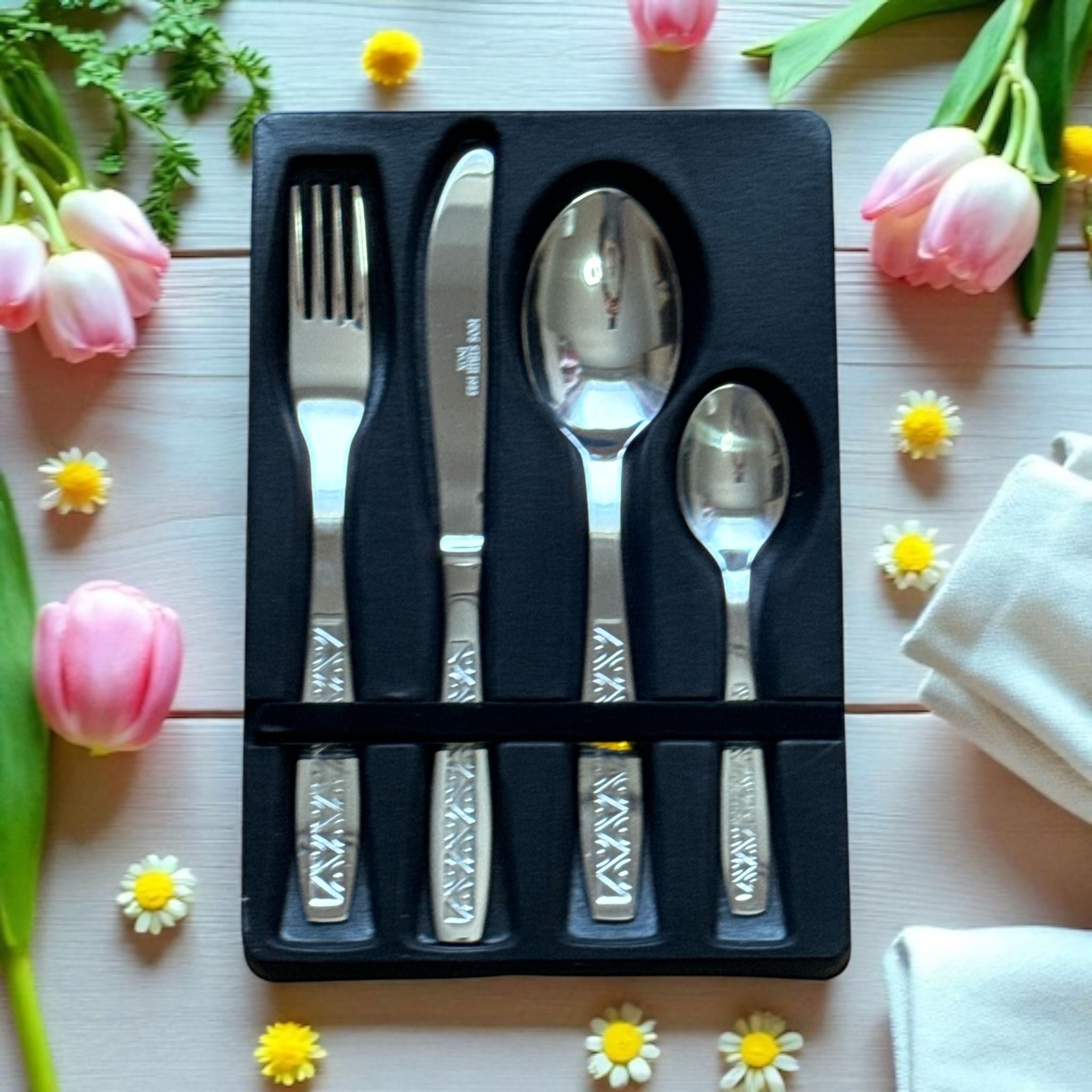 Set 24 Tacâmuri din Inox ICOS – Perfect pentru Masa de Familie