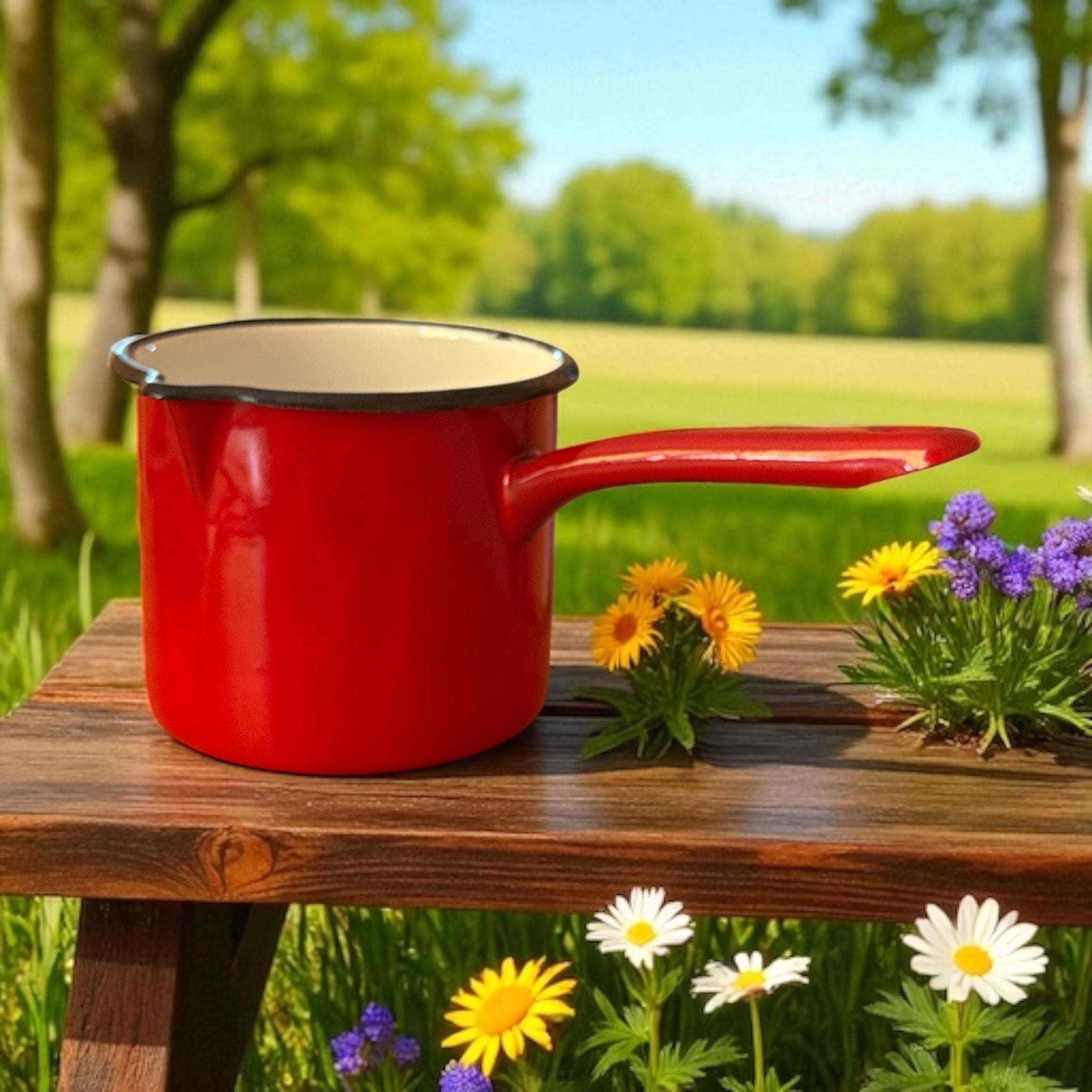 Ibric Roșu 1L – Perfect pentru Cafeaua și Ceaiul de Dimineață