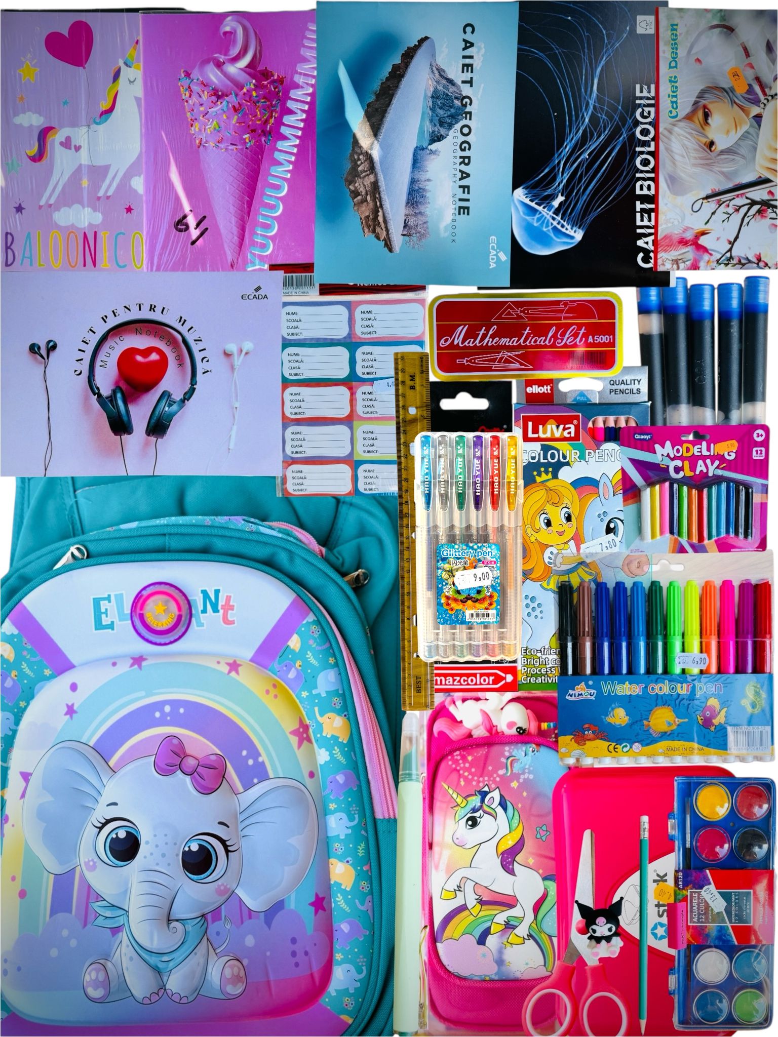 💼 Ghiozdan Premium Echipat Fete 👦 Clasele 3-4 – Tot ce trebuie pentru școală