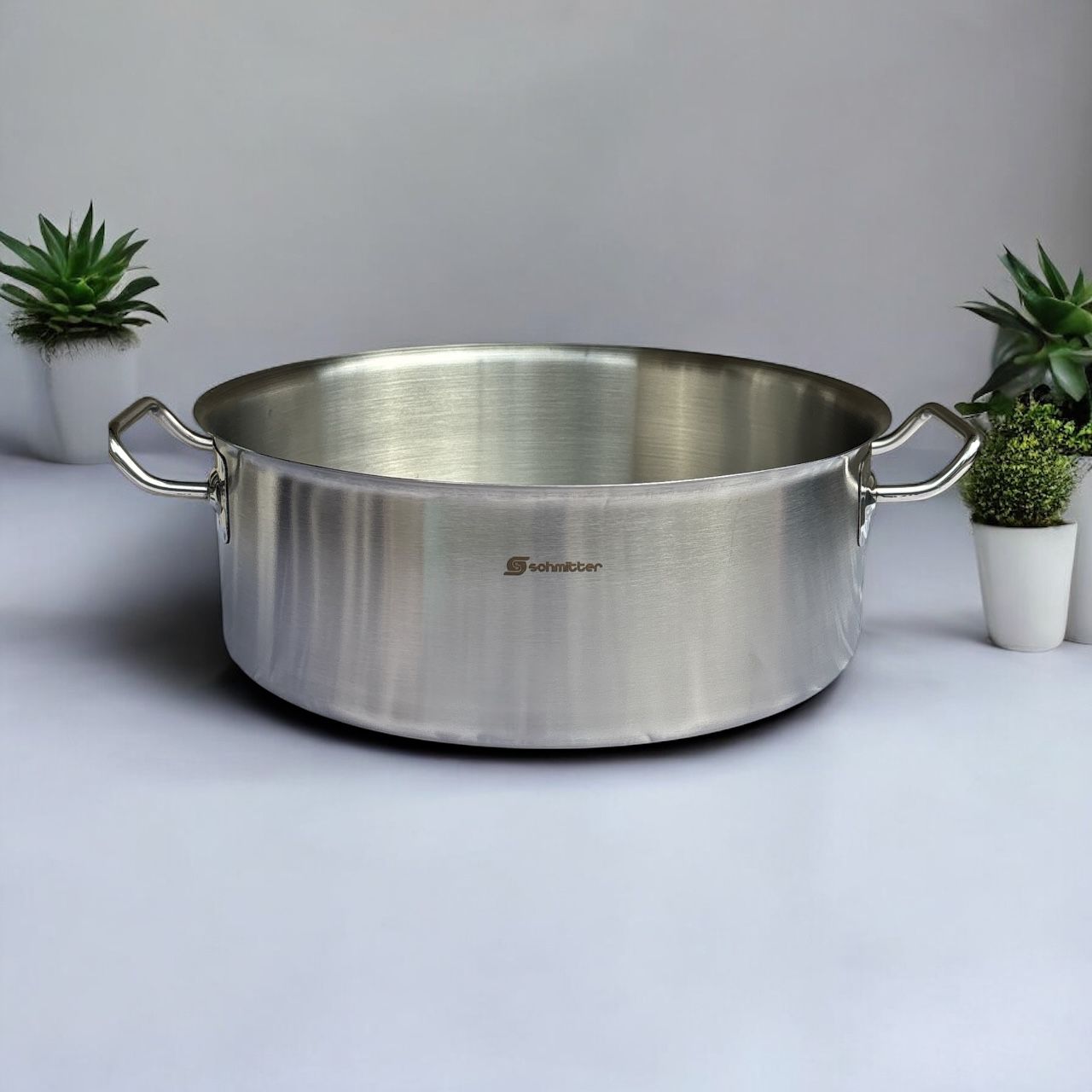 Cratiță Profesională din Inox Schmitter, 32×12 cm, 10 Litri, cu Capac și Fund Tip Sandwich