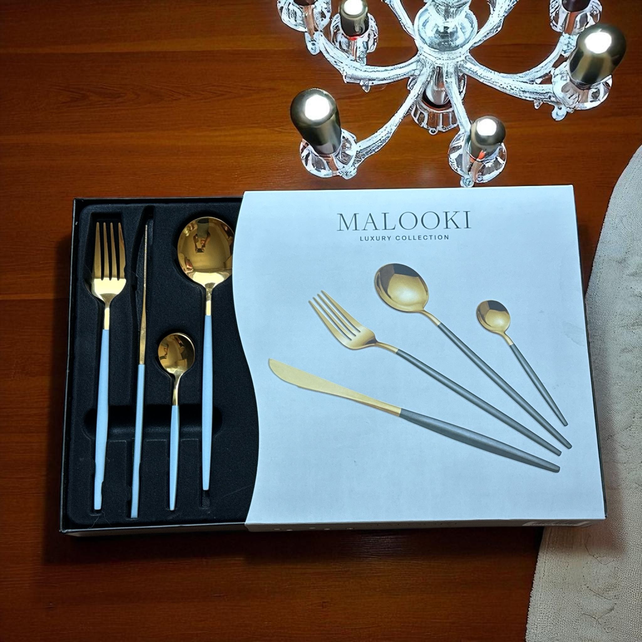 Set Tacâmuri Malooki Luxury Collection, 24 Piese – Eleganță și Stil pentru Masa Ta