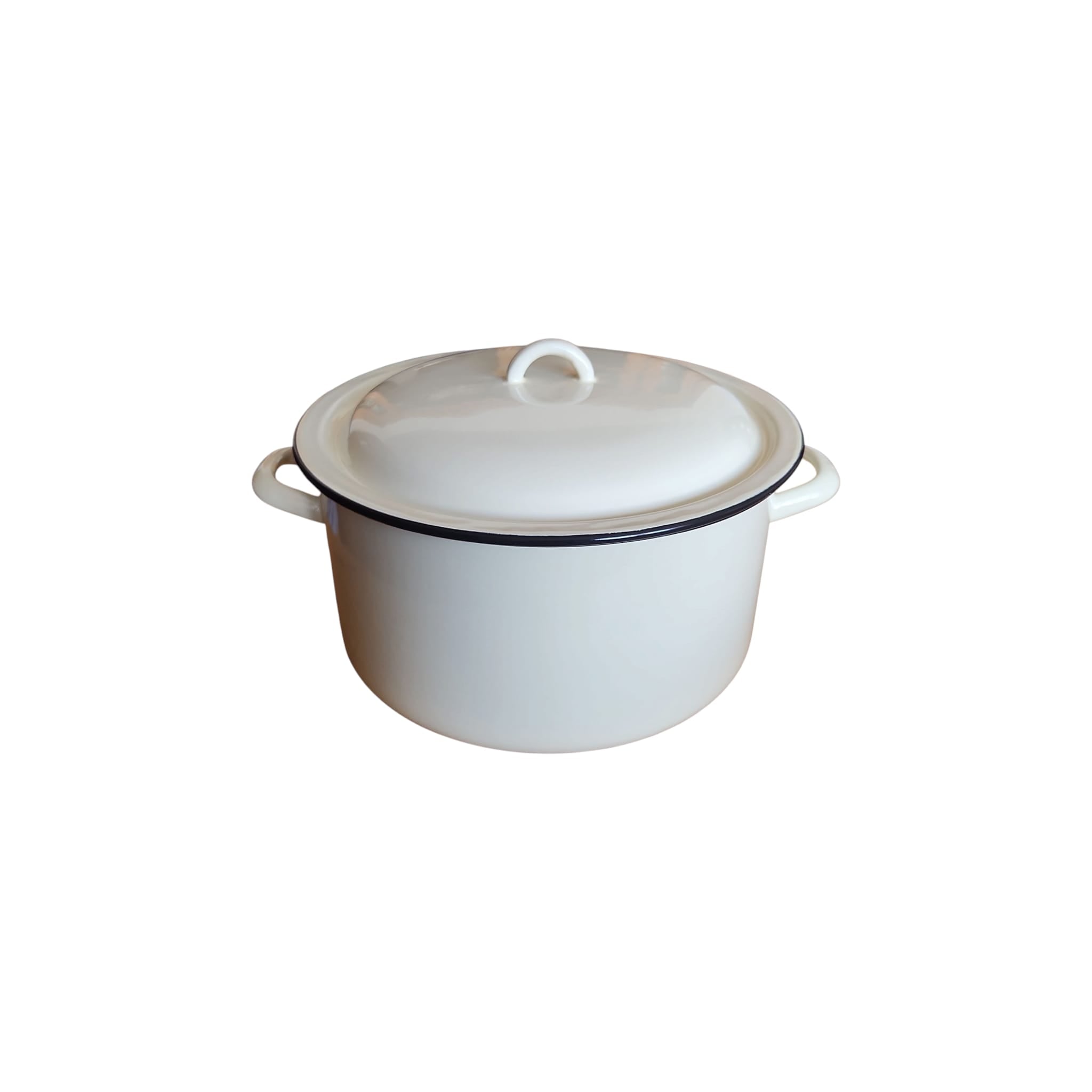 Cratita emailată, crem, cu capac, 30 cm, 10,5 litri