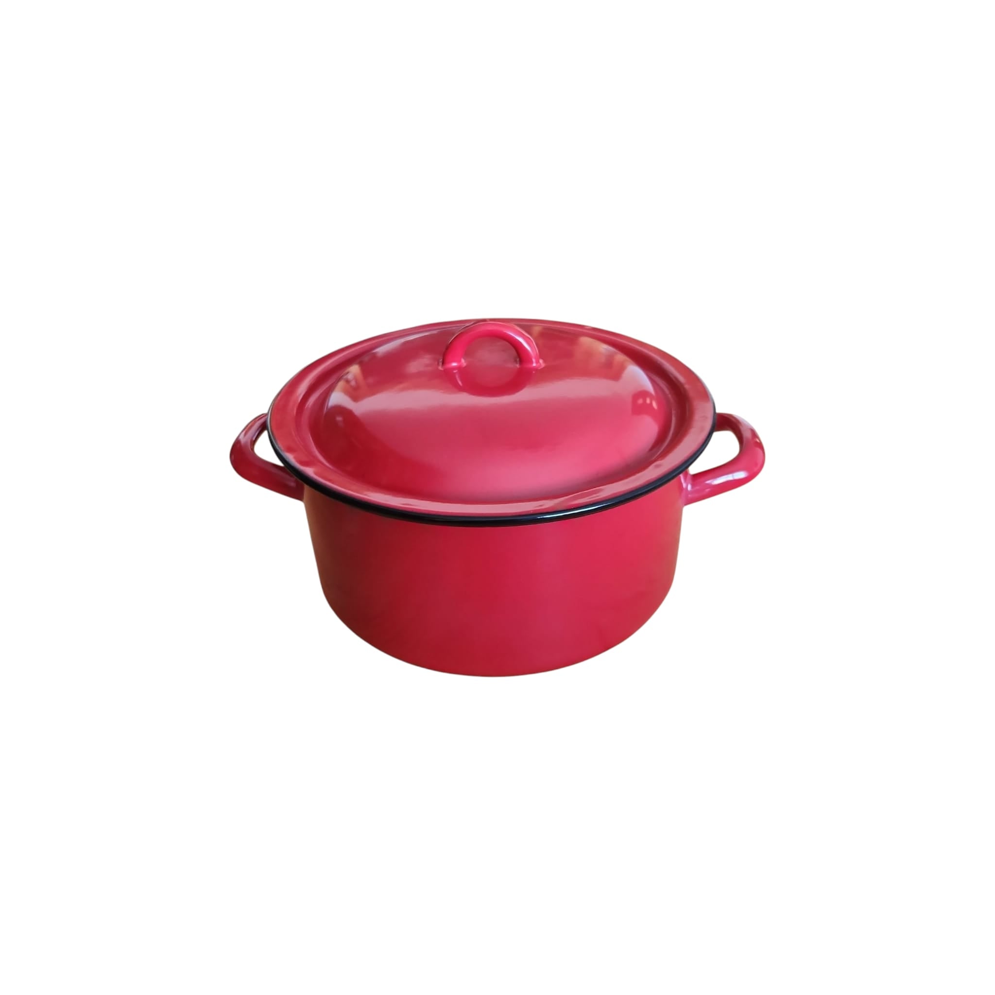 Cratita emailată, roșie, cu capac, 24 cm, 5 litri
