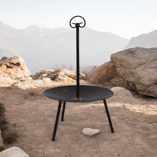 Gratar disc grădină, tradițional, diametru 46 cm, picioare detasabile, maner detasabil