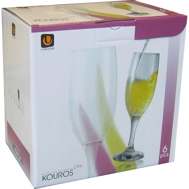 🥂 Set 6 Pahare pentru Șampanie KOUROS – Eleganță și rafinament la fiecare toast! 🍾✨