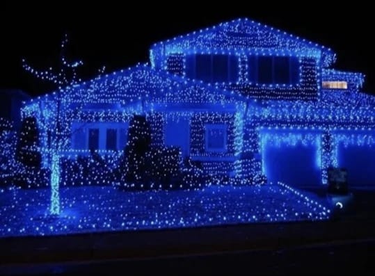 ✨ Instalatie LED Albastră Tip Turturi, Exterior, 25m, LED Mare, IP65 – Decor Spectaculos ❄️🔵✨