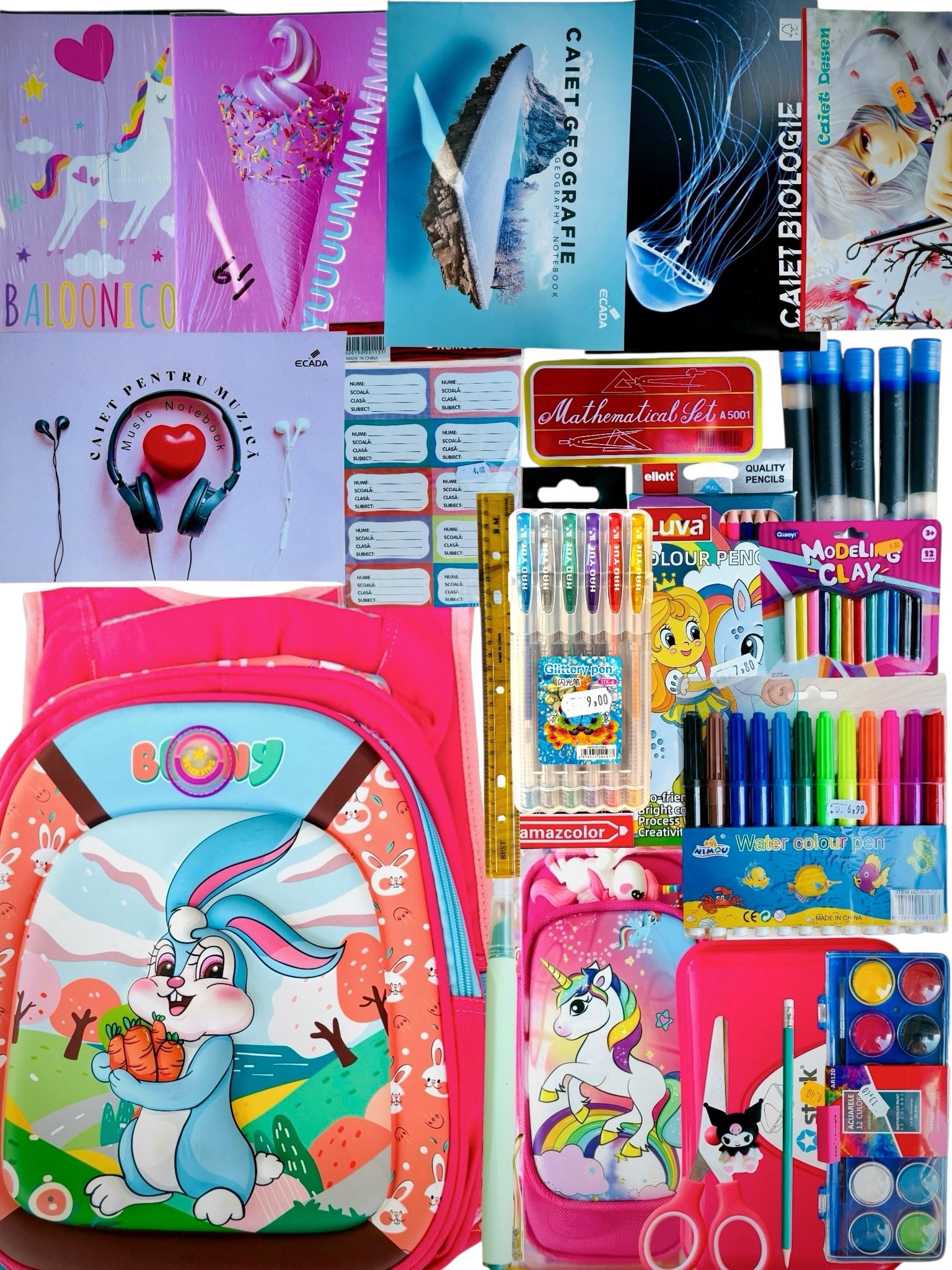 💼 Ghiozdan Premium Echipat Fete 👦 Clasele 3-4 – Tot ce trebuie pentru școală
