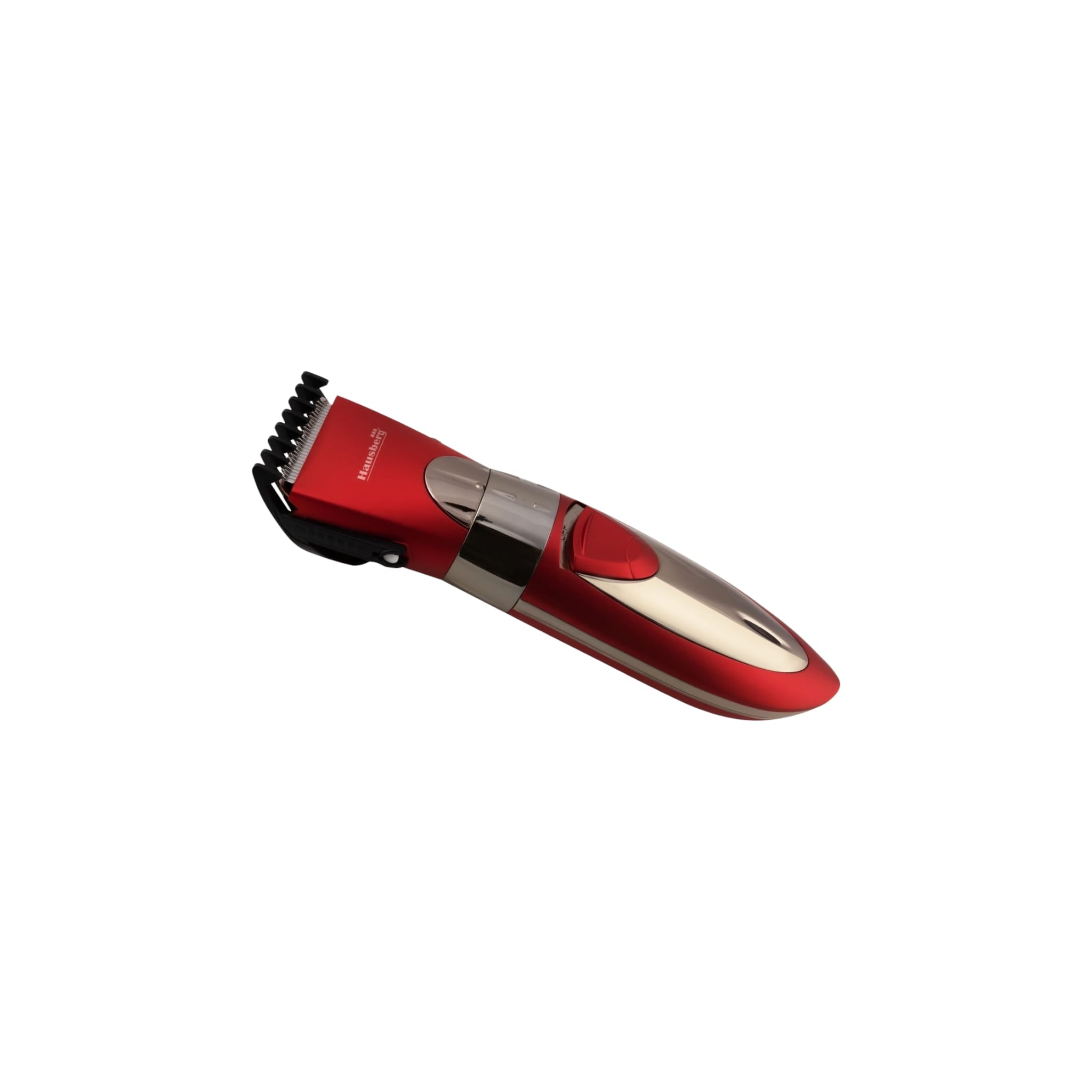 Masina de tuns reincarcabila, HAUSBERG HB-64RS, cu adaptor, rosu