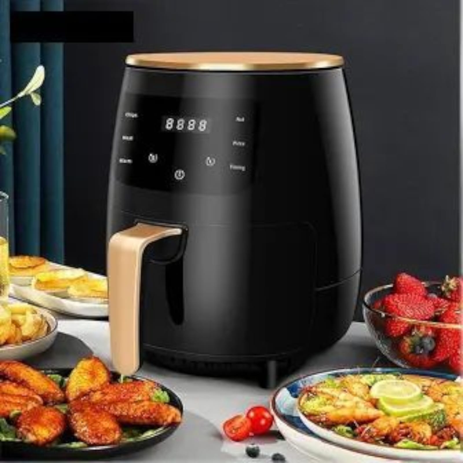 Friteuza cu aer cald AirFryer 2400W, 6 litri si afisaj digital, LCD Touch control