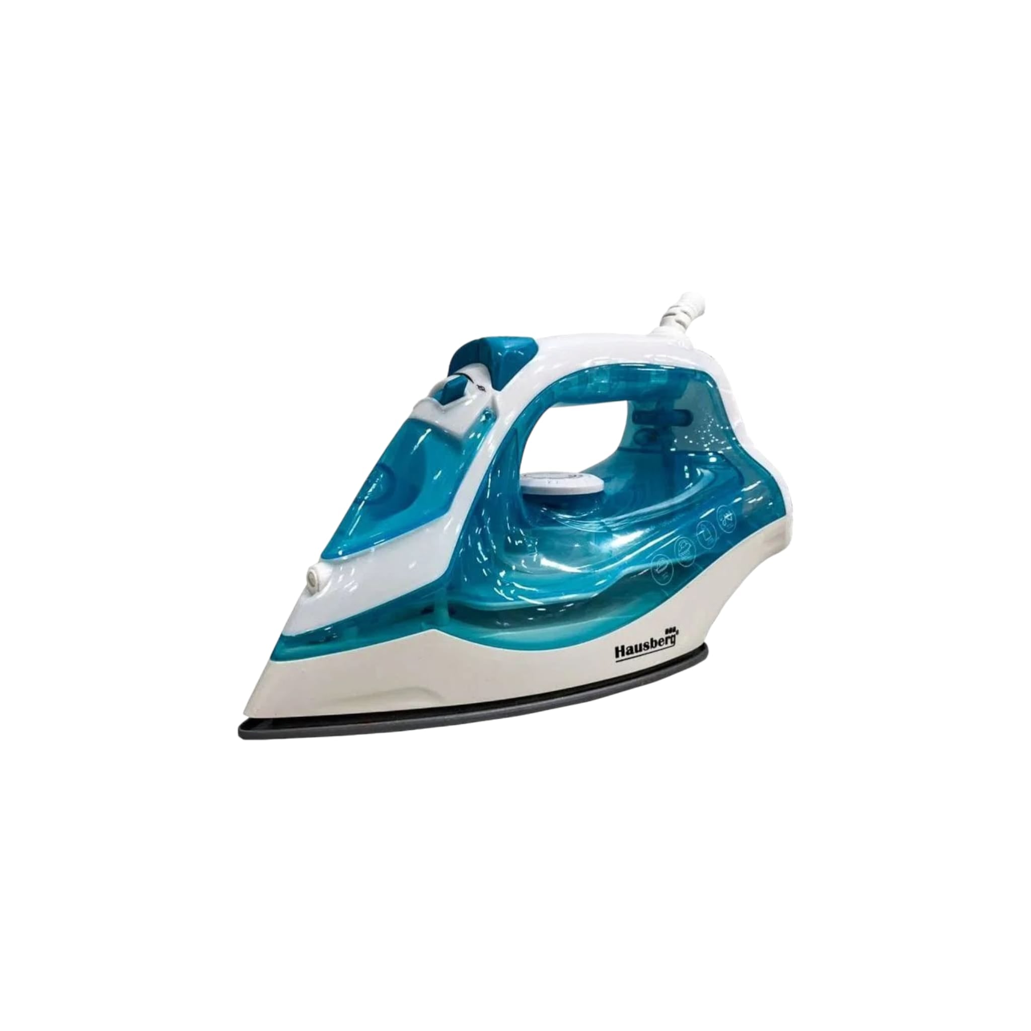 Fier de calcat, Hausberg HB-7850BL, 2000 W, talpa din otel, invelis ceramic, rezervor apa 130 ml