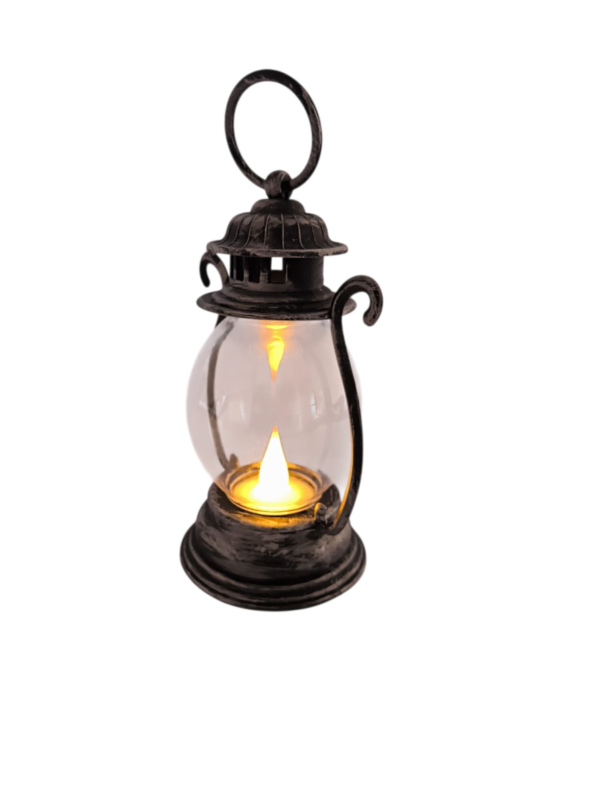 🕯️ Felinar Decorativ Negru cu LED