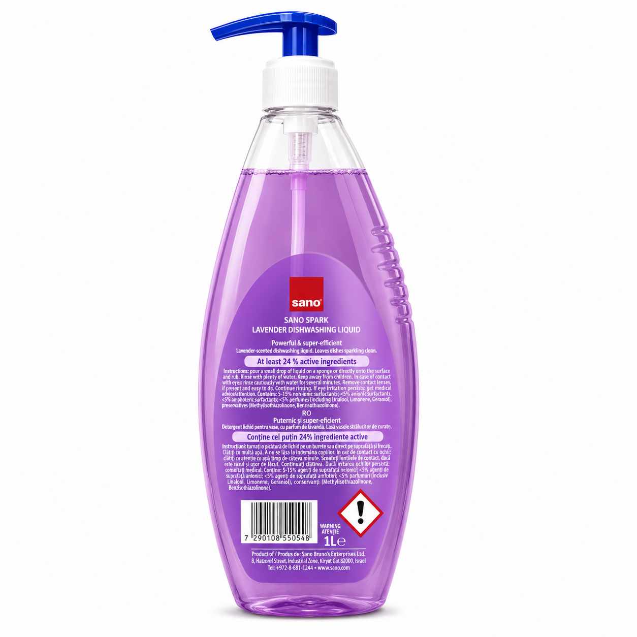 Detergent Lichid pentru Vase Sano Spark Lavanda 1 L