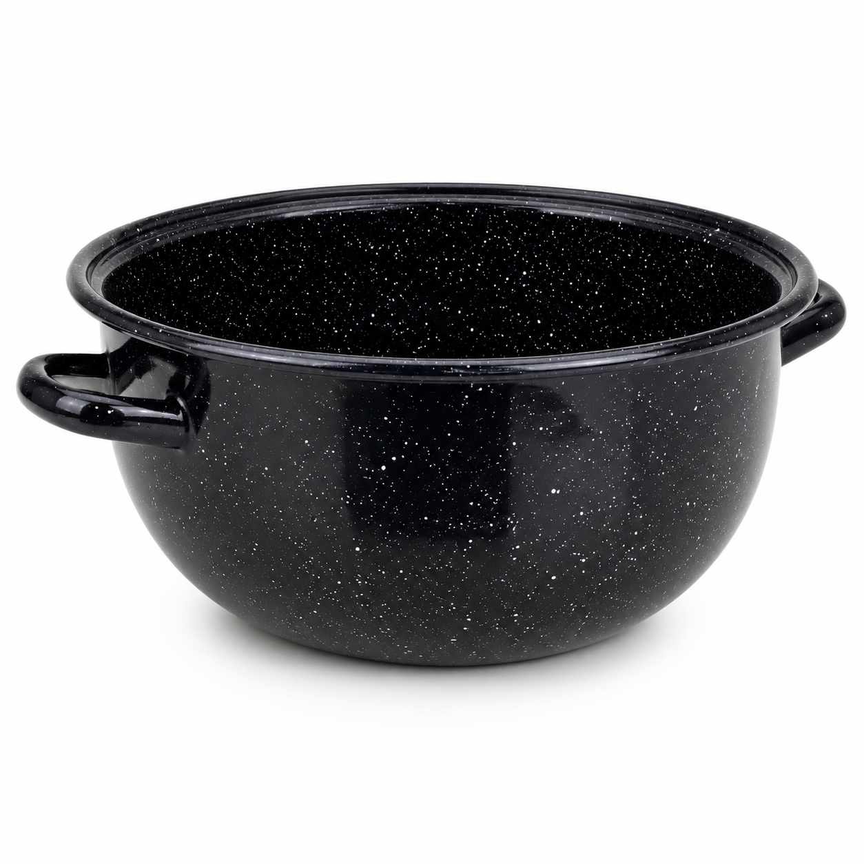 Oala Emailata Bombata Neagra cu Picatele 11 Litri 28 cm