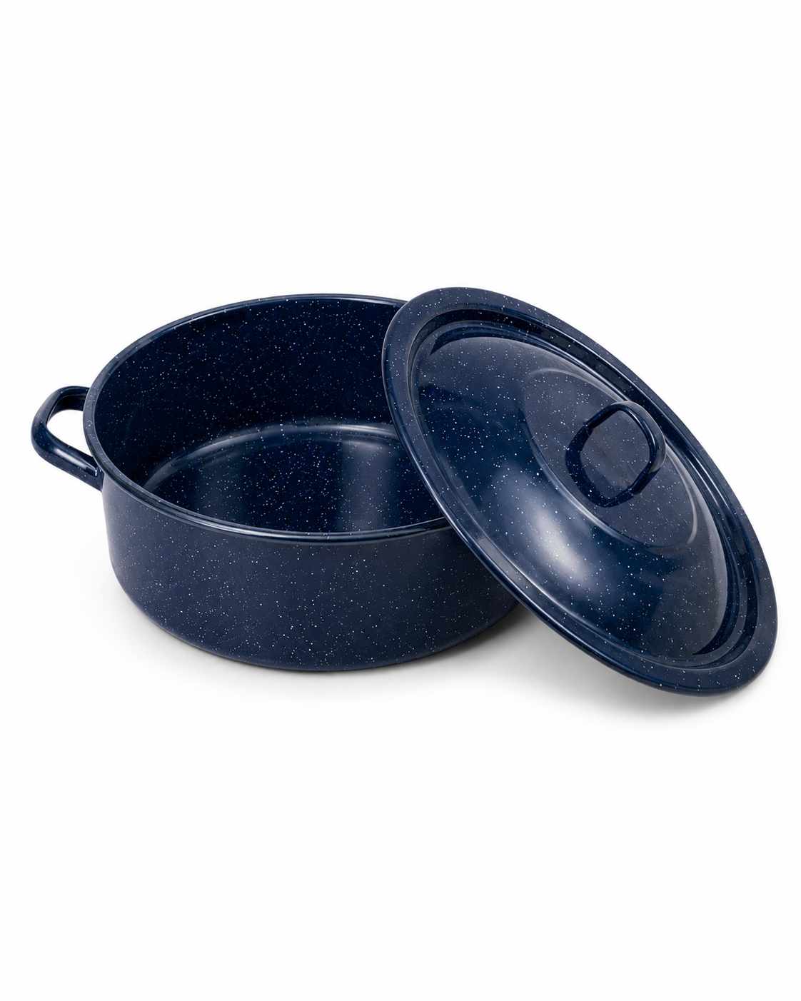 Cratita Emailata Neagra cu Picatele si Capac 15 Litri 40 cm