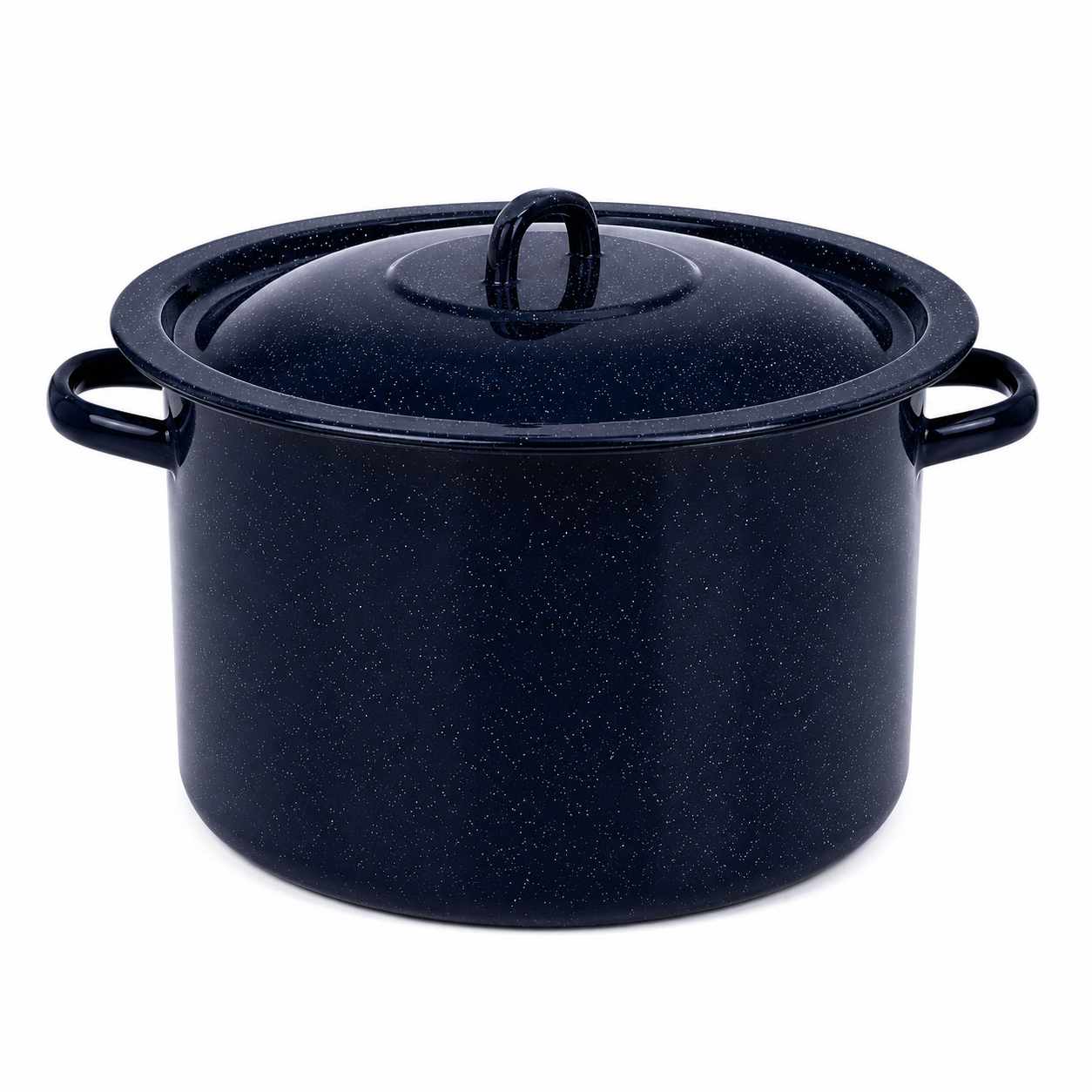 Oala Emailata Neagra cu Picatele 50 Litri 45 cm cu Capac