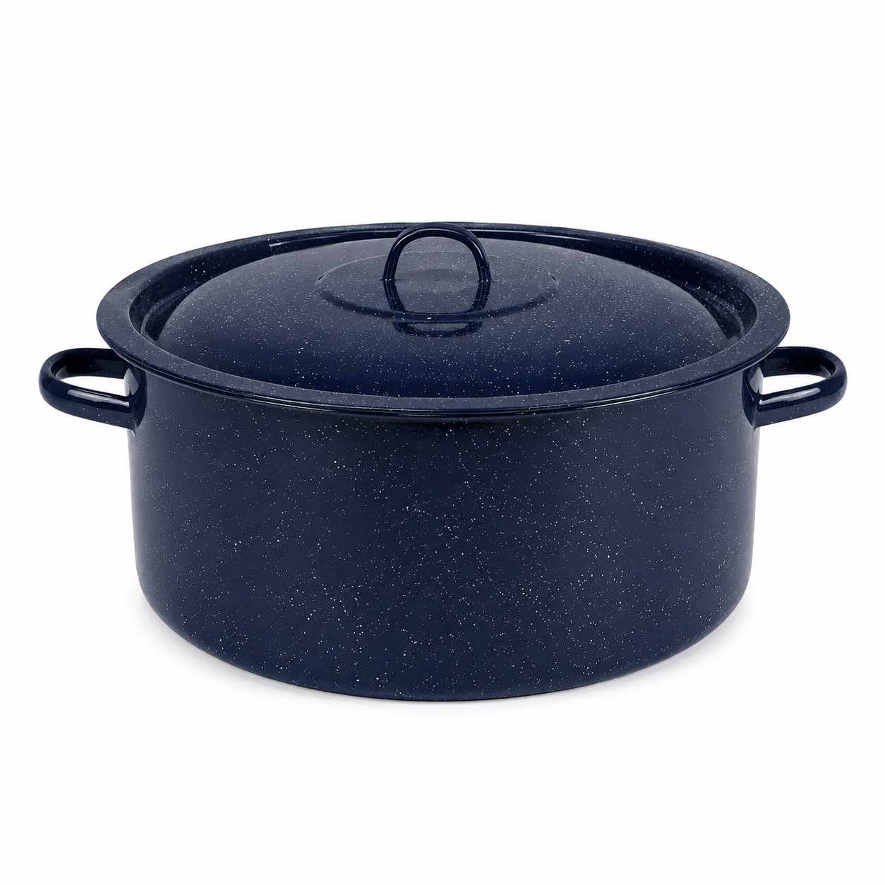Cratita Emailata Neagra cu Picatele 40 Litri 55 cm cu Capac