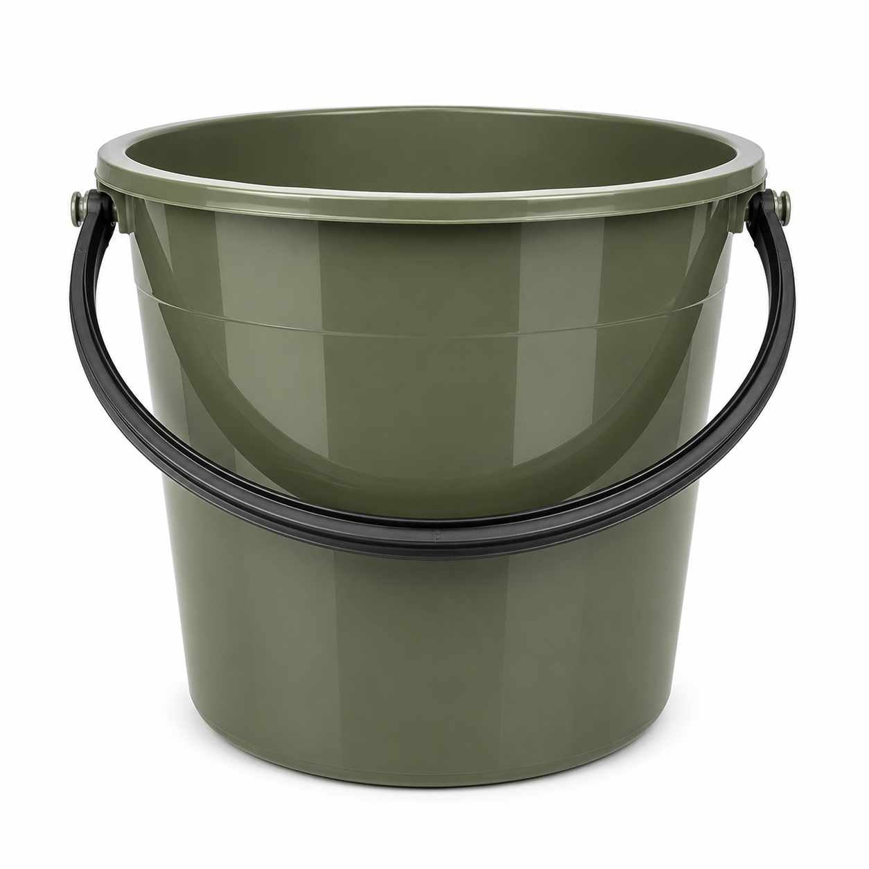 Galeata Plastic Sterk Calitatea II 10L Verde Kaki Maner Rezistent Uz Casnic si Profesional
