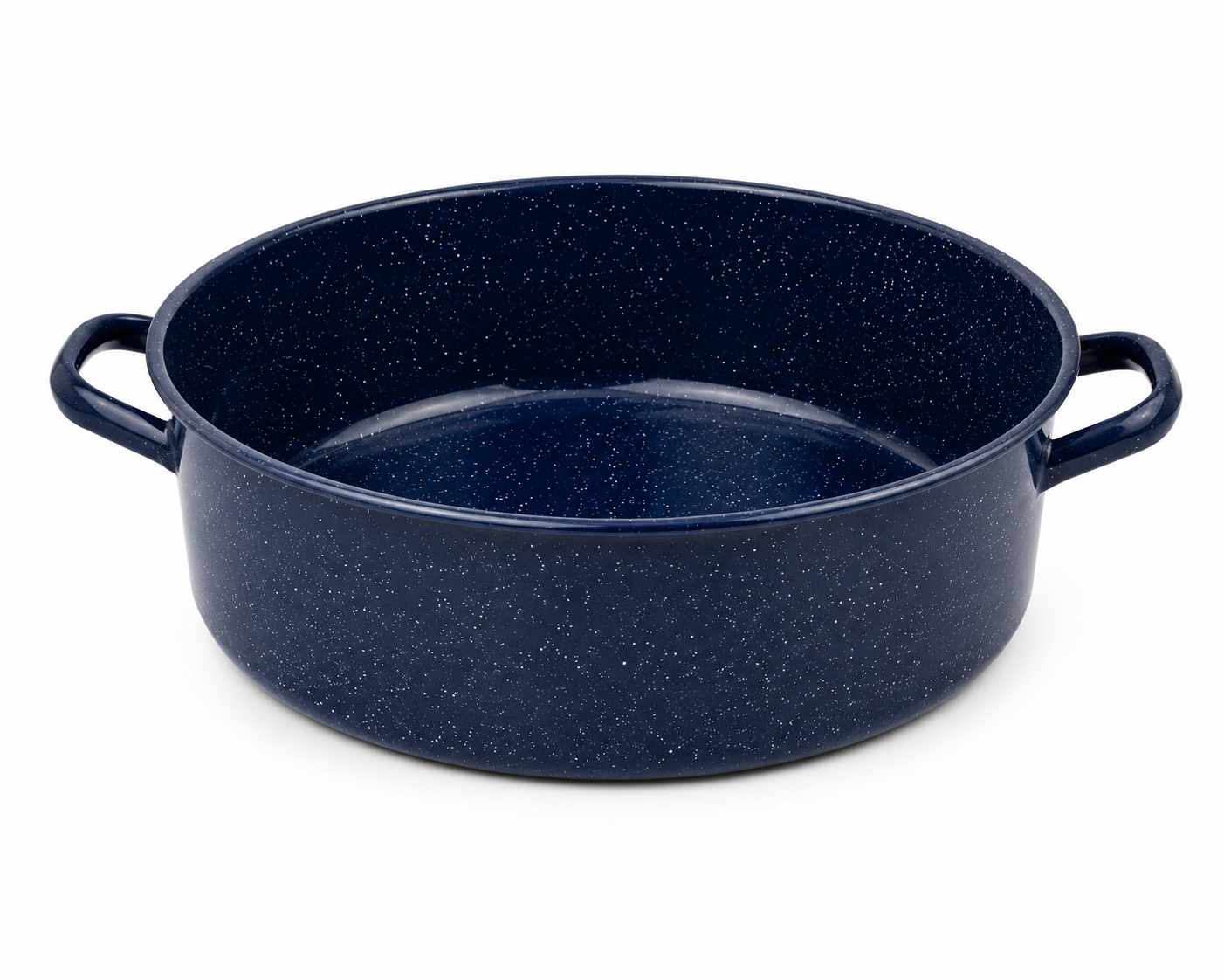 Cratita Emailata Neagra cu Picatele si Capac 12 Litri 36 cm