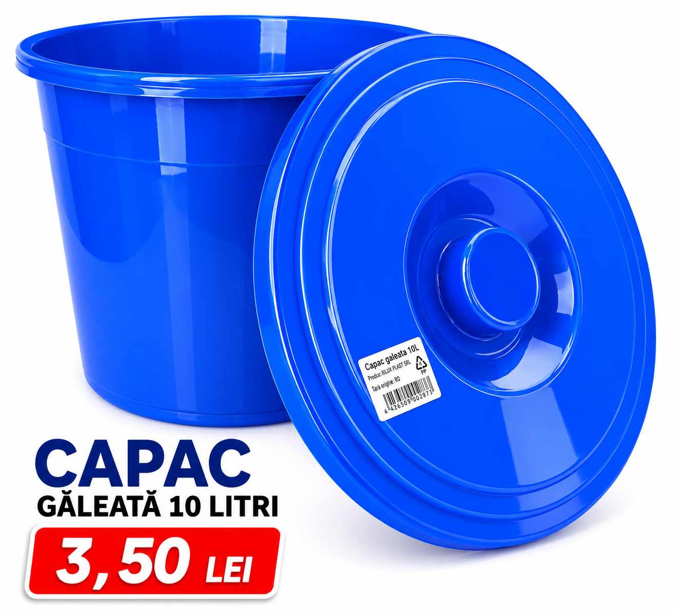 Capac pentru Galeata 10L Plastic Rezistent Compatibil Galeata 10 Litri