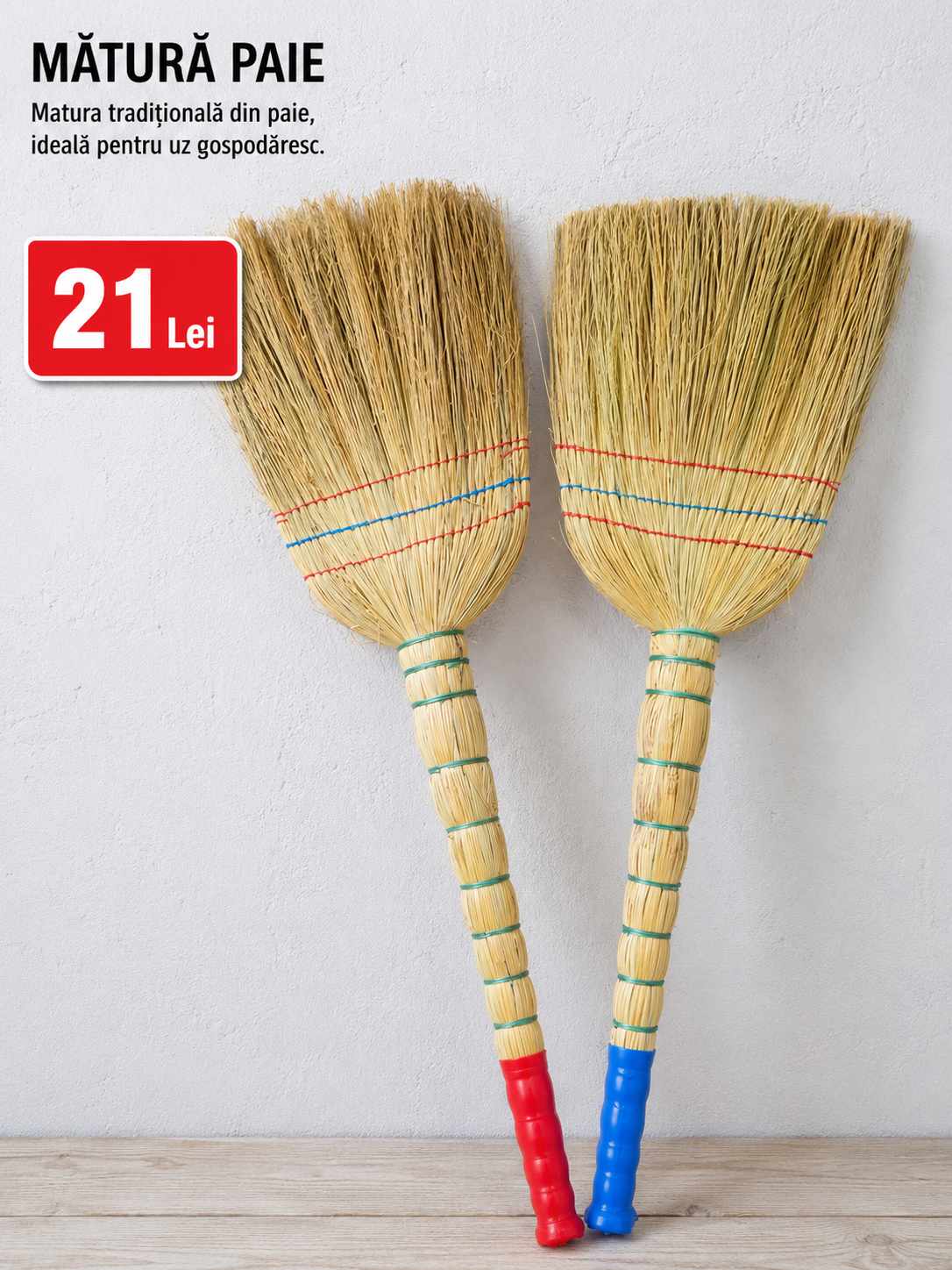 Matura Traditionala din Paie 90 cm pentru Curte si Gospodarie
