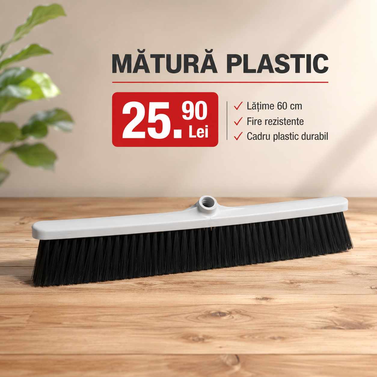 Matura Plastic 60 cm Compatibila cu Coada pentru Interior si Exterior