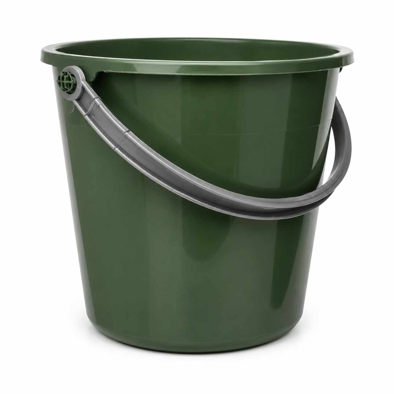 Galeata Plastic Sterk Calitatea II 10L Verde Kaki Maner Rezistent Uz Casnic si Profesional