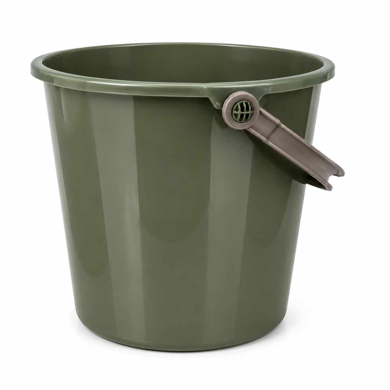 Galeata Plastic Sterk Calitatea II 10L Verde Kaki Maner Rezistent Uz Casnic si Profesional