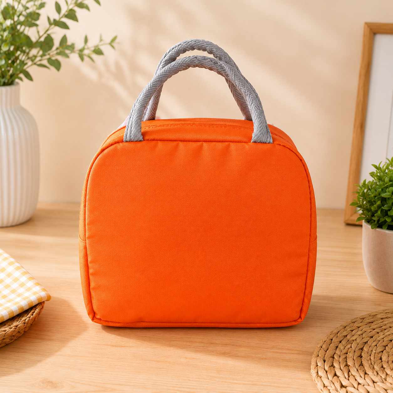 Geanta Termica Copii Model Tigru Portocaliu 23x20 cm pentru Alimente si Gustari