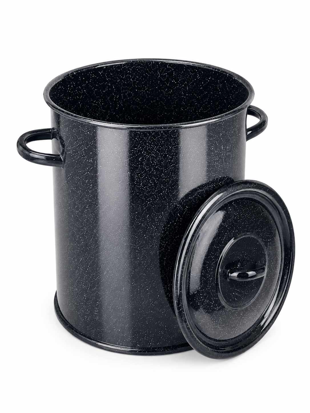 Bidon pentru Untura Emailat 20L Negru cu Picatele si Capac