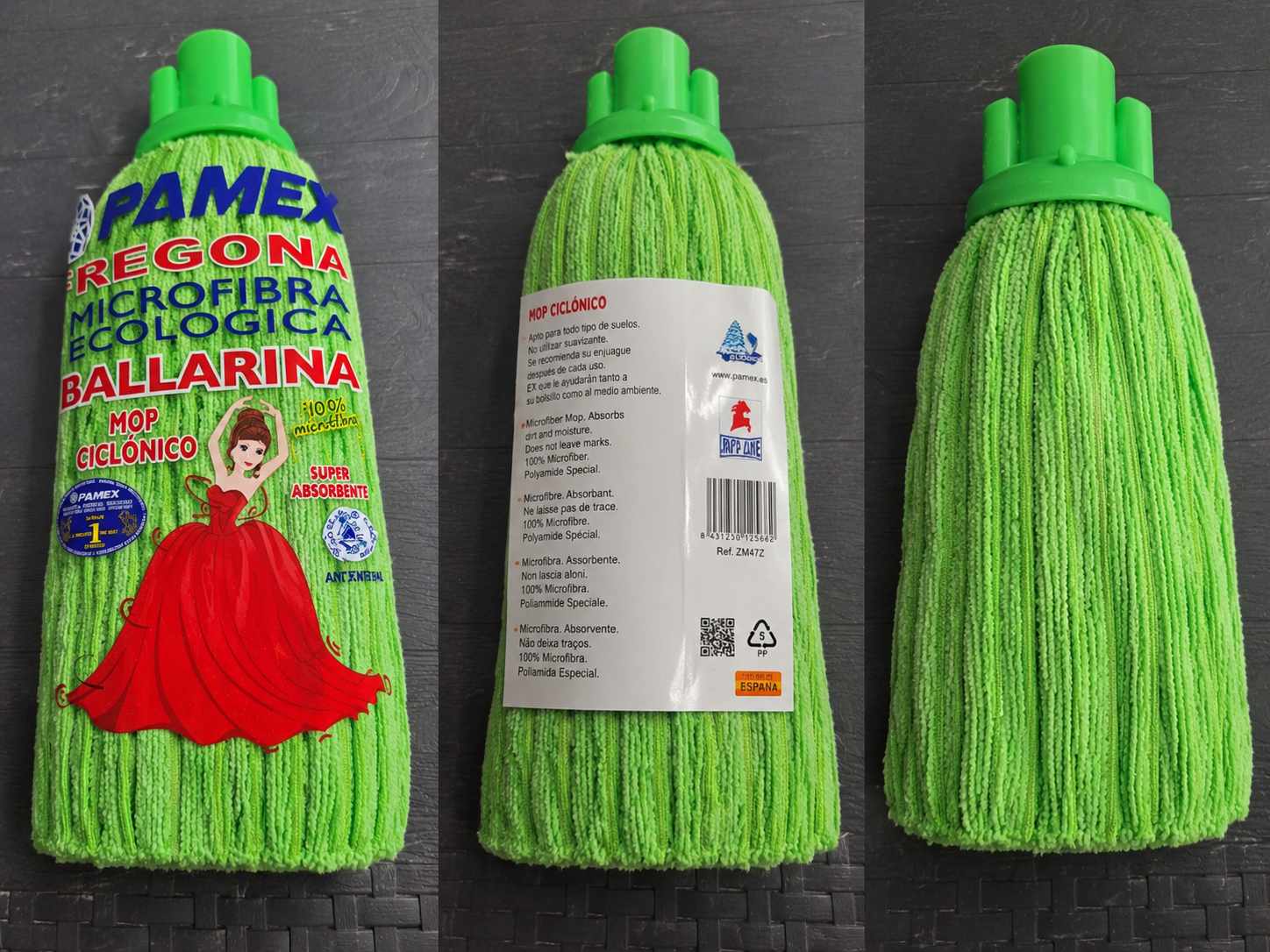 Rezerva Mop Microfibra Ecologica Verde Super Absorbanta pentru Curatarea Pardoselilor