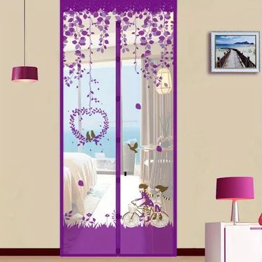 Perdea anti-insecte magnetică – mov elegant, 90×210 cm