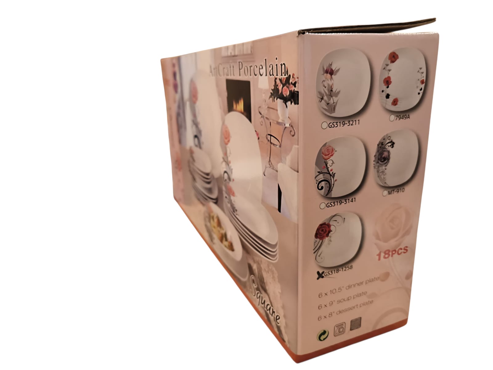 🌹✨ Serviciu de masă din porțelan Art Craft – 18 piese – Model Trandafir Roșu – Eleganță și rafinament la fiecare masă