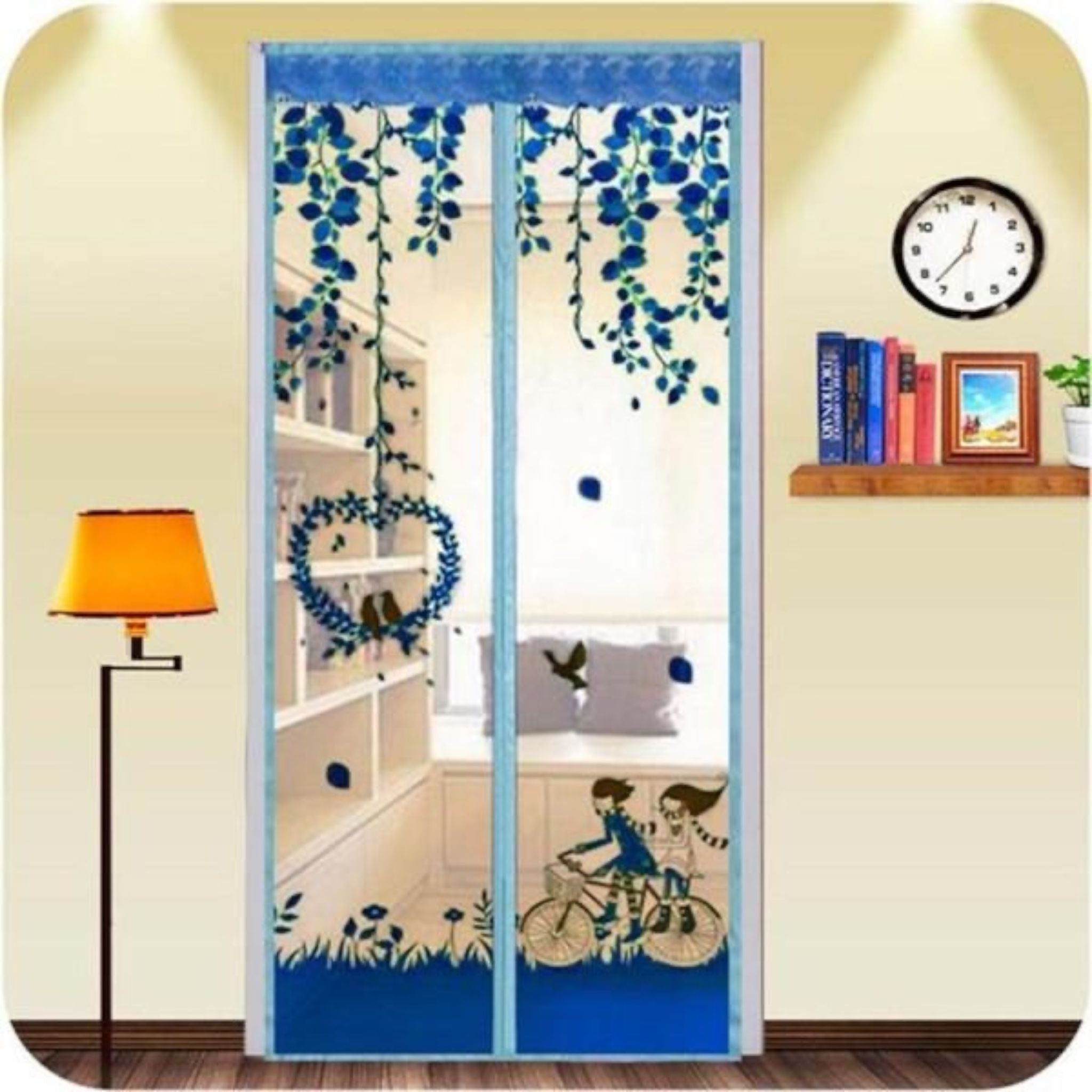 Perdea anti-insecte magnetică 90×210 cm – albastră elegantă