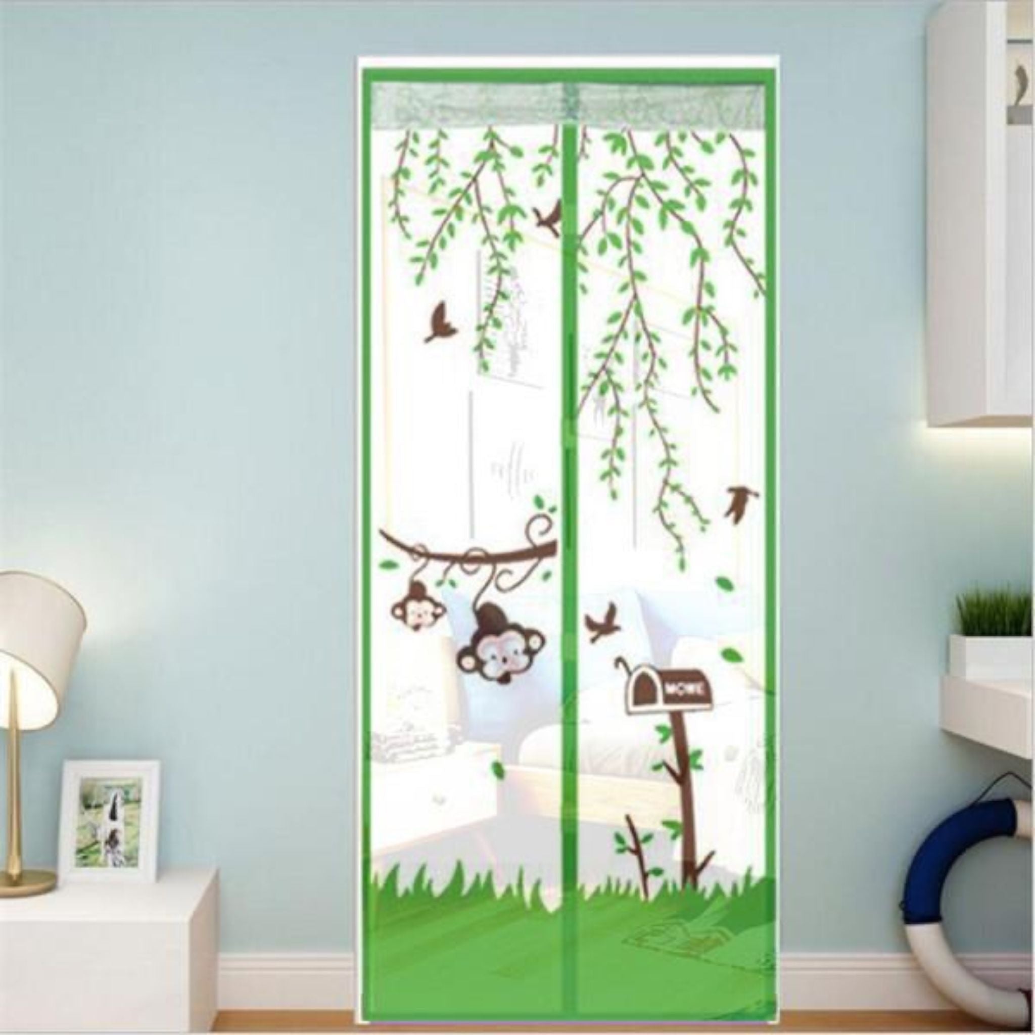Perdea anti-insecte cu închidere magnetică 90×210 cm – verde