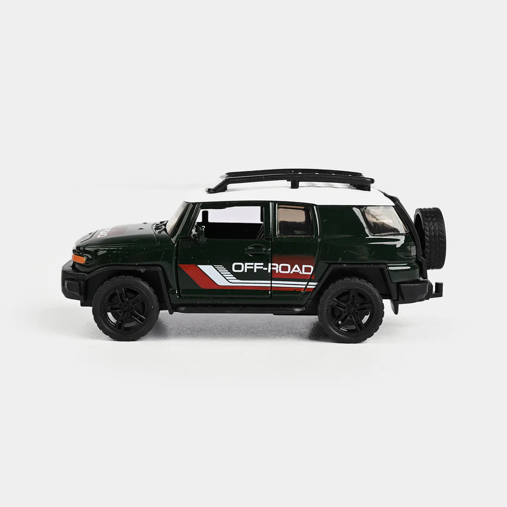 🚙 Mașinuță Off-Road 1:36 – Metal, Uși Deschise, Sistem Pull-Back – Verde
